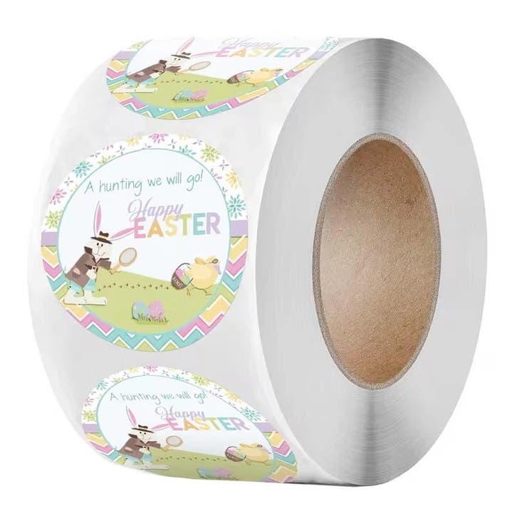 Sluitstickers paashaas a hunting happy easter pasen voorjaar, Hobby & Loisirs créatifs, Bricolage