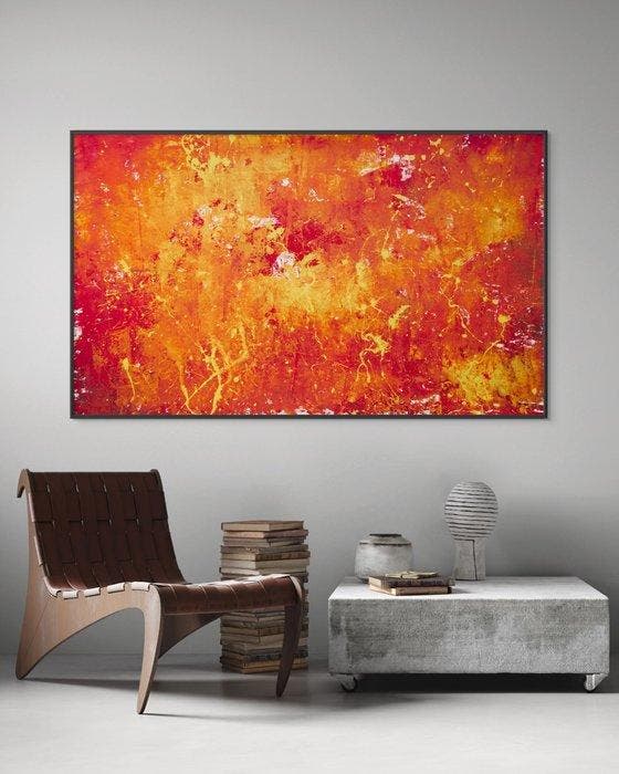 Christoph Prein - Flame Net - XXL, Antiek en Kunst, Kunst | Schilderijen | Modern