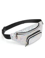 Heuptasje Rond Voorvak Zilver Holografisch Glitter Heuptas Z, Ophalen of Verzenden, Nieuw