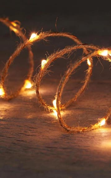 Ledstring Jute 2 meter 40 leds Classic 2xAA