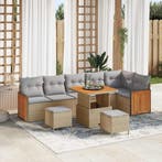 vidaXL Tuinbank Set met kussen 11 pcs Beige en Lichtgrijs, Verzenden, Nieuw