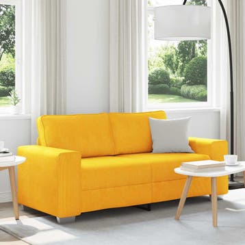 vidaXL Loveseat Sofa Lichtgeel 180x77x82 cm Corduroy Stof, Verzenden, Nieuw