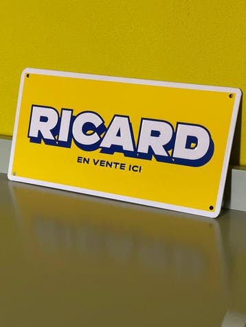 Ricard geeft les in reclame, klein en groot. - Reclamebord, Antiek en Kunst
