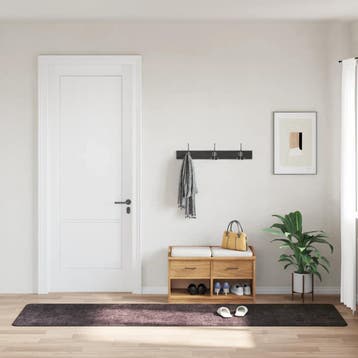 vidaXL Vloerkleed wasbaar 80x300 cm antracietkleurig, Verzenden