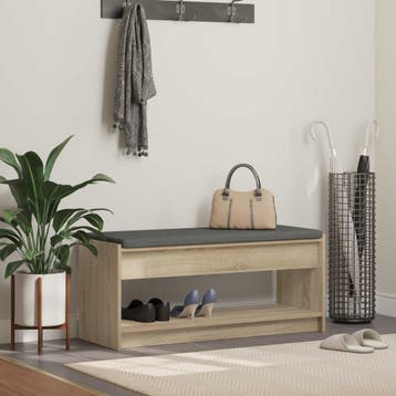 vidaXL Hallenbank Sonoma Eik 103 x 38 x 45 cm Geengineerd, Verzenden