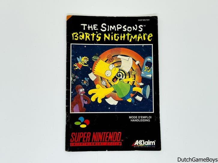 Super Nintendo / SNes - The Simsons - Barts Nightmare - FAH, Games en Spelcomputers, Games | Nintendo NES, Gebruikt, Verzenden