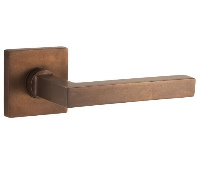 Deurklink op geveerd rozet verdekt Kare messing antiek brons, Doe-het-zelf en Bouw, Overige Doe-Het-Zelf en Bouw, Nieuw