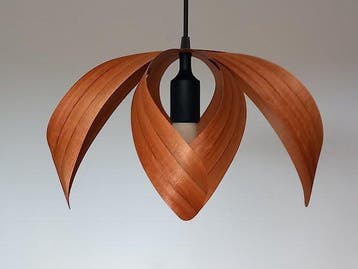Lampe à suspendre - placage en bois de pommier naturel