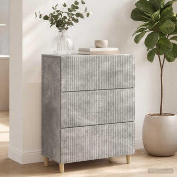 vidaXL Ladekast 66 x 34,5 x 90 cm Bewerkt hout Betongrijs, Verzenden, Nieuw