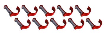 Set van 10 aluminium kledinghaken, kapstokken (gebogen, roo, Verzenden