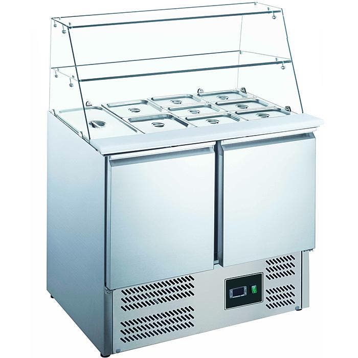 SARO Saladette met glas opbouw - ES 900 G, Articles professionnels, Horeca | Équipement de cuisine, Envoi