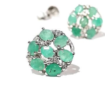 Sans prix de réserve - Boucles doreilles Argent - 2.20ct., Bijoux, Sacs & Beauté, Boucles d'oreilles