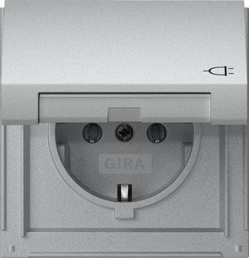 Gira TX44 IP44 Aluminium Stopcontact Met Scharnierende, Doe-het-zelf en Bouw, Verzenden, Nieuw
