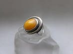 Argent, Ambre butterscotch - Bague - Art déco