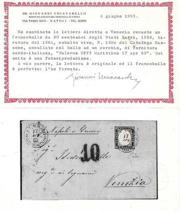 Koninkrijk Italië 1862 - 1862 Brief uit Palermo naar Venetië, Gestempeld