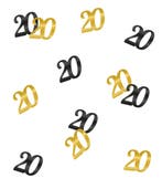 Goud Zwarte Tafelconfetti 20 Jaar 0,5cm, Verzenden, Nieuw