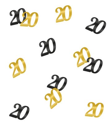 Goud Zwarte Tafelconfetti 20 Jaar 0,5cm, Verzenden, Nieuw