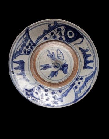 Oud-Chinees Schaaltje van keramiek met vissenmotief -