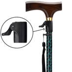 MultiMotion wandelstok met drukknop verstelling Zwart/ groen, Ophalen of Verzenden, Nieuw