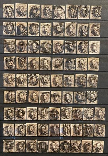 België 1851/1857 - Leopold 1 : Medaillon met watermerk, Postzegels en Munten, Gestempeld