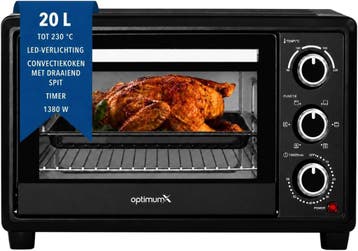 Mini oven 20L - Compacte pizzaoven voor op kot | 41% kort..., Elektronische apparatuur, Minder dan 45 cm, Hete lucht, Zo goed als nieuw