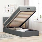 vidaXL Bed poef met matras en LEDs 90x200 cm stof, Verzenden, Nieuw