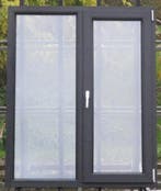 pvc raam , chassis , venster 125 x 152 zwart ral 9011, 75 tot 150 cm, Kunststof, Raamkozijn, Nieuw