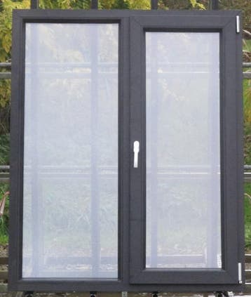 pvc raam , chassis , venster 125 x 152 zwart ral 9011, 75 tot 150 cm, Kunststof, Raamkozijn, Nieuw
