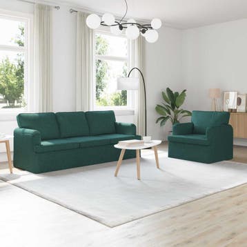 vidaXL bank / zetelstel 2 st Donkergroen Stof, Verzenden, Nieuw