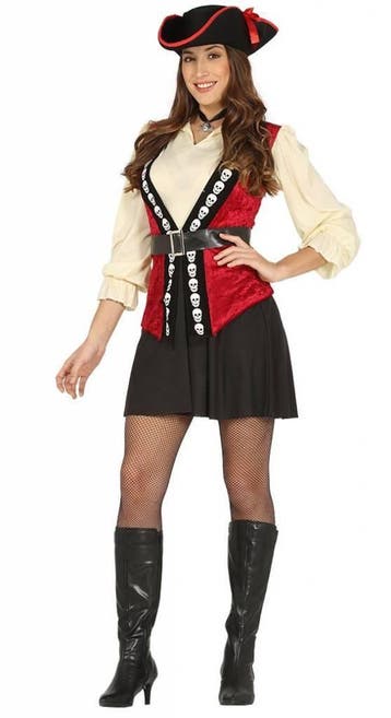 Piraat Kostuum Dames Schedels, Verzenden, Nieuw