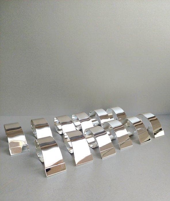 Zilverstad Schoonhoven - Servetring (12) - Verzilverd -, Antiek en Kunst, Antiek | Meubels | Tafels