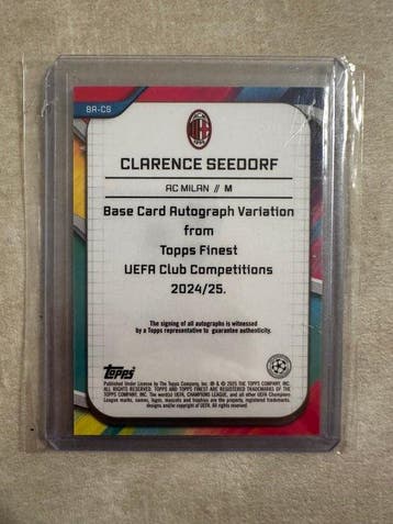2024/25 Topps Finest Clarence Seedorf 2/5 Carte dédicacée,