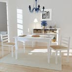 vidaXL Eetkamerstoelen 2 st massief rubberwood en fluweel, Verzenden, Nieuw