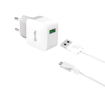 Celly Telefoonlader 2.4A Micro-USB Turbo, Telecommunicatie, Mobiele telefoons | Telefoon-opladers, Verzenden, Nieuw