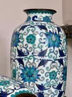 Pair of Chinese cloisonné enamel vases with lotus scroll