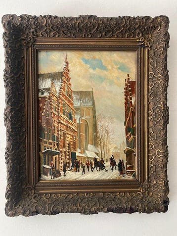 W Aberson (1885-1984) - Vleeshal Haarlem naar Springer
