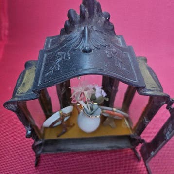 Vitrinekast - Gepatineerd brons - Miniatuurvitrine Louis X