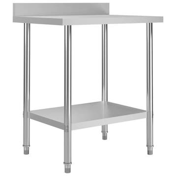 vidaXL Keukenwerktafel met spatscherm 80x60x93 cm roestvrij, Verzenden
