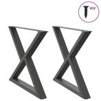 vidaXL Eettafelpoten 2 st 90x(72-73,3) cm staal antraciet, Verzenden, Nieuw