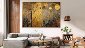 Mrs Art Prime - The Golden Mystery Sunset in Gustav Klimt, Antiquités & Art