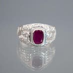 Zonder minimumprijs - Ring Zilver - Ruby 2.6 ct (UNHEATED), Handtassen en Accessoires, Ringen, Nieuw