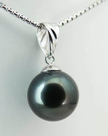 Zonder minimumprijs - Hanger - 18 karaat Witgoud Parel -, Handtassen en Accessoires, Antieke sieraden