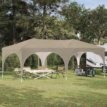 vidaXL Pop-up Feesttent 575 x 288 x 245 cm Crèmekleurig, Verzenden, Nieuw