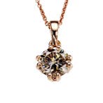 Ketting met hanger - 14 karaat Roségoud - 0.92ct. tw.