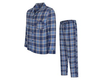 Veiling - Cappuccino Italia Alba Pyjama Blauw Geruit - L, Nieuw