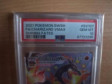 Pokémon - 1 Graded card - Charizard SV107 Secret rare, Full, Hobby en Vrije tijd, Nieuw