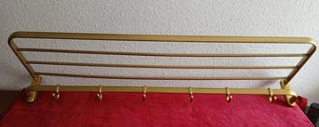 Kapstok - Aluminium - Vintage Messing-Wandgarderobe /