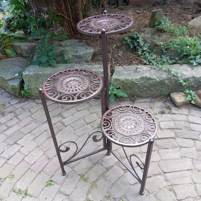 Large 3 Level Plant Stand - Standaard - Metaal, Antiek en Kunst, Curiosa en Brocante