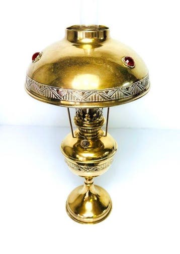 Unis France Paris - Petroleumlamp - Messing, Glas - Parijse