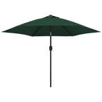 vidaXL Parasol met stalen paal 3 m groen, Verzenden, Nieuw
